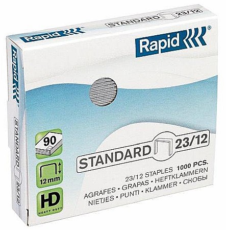 Capsatoare si capse - Capse RAPID Standard 23/12, 1000 buc/cutie - pentru 60-90 coli