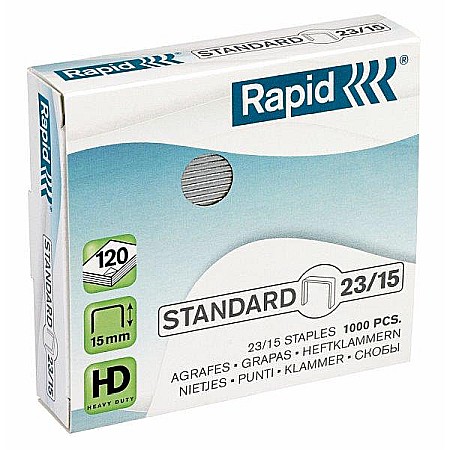 Capsatoare si capse - Capse RAPID Standard 23/15, 1000 buc/cutie - pentru 80-120 coli