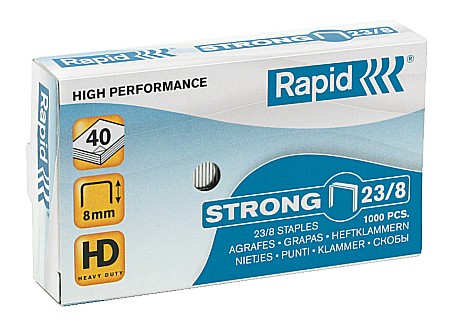 Capsatoare si capse - Capse RAPID Strong 23/ 8, 1000 buc/cutie - pentru 10-40 coli