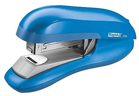 Capsatoare si capse - Capsator plastic RAPID F30, 30 coli, capsare plata - albastru deschis
