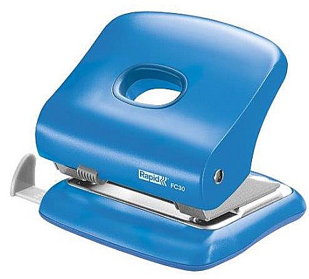 Perforatoare - Perforator plastic RAPID FC30, 30 coli - albastru deschis