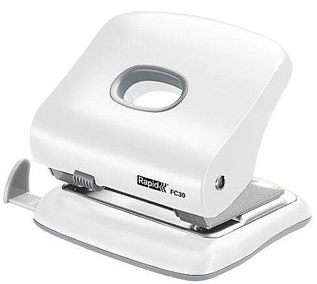 Perforatoare - Perforator plastic RAPID FC30, 30 coli - alb