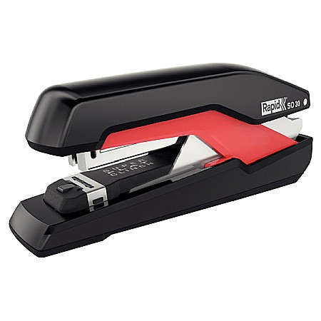 Capsatoare si capse - Capsator plastic RAPID Supreme Omnipress SO30, 30 coli - rosu/negru