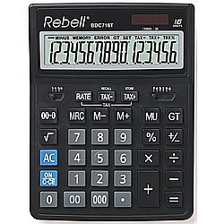 Calculator de birou, 16 digits, 206 x 155 x 35 mm, dual power, Rebell BDC 716M - negru