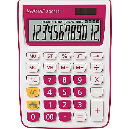Calculator de birou, 12 digits, 145 x 104 x 26 mm, Rebell SDC 912 - alb/verde
