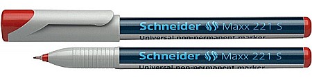 Markere universale - Universal non-permanent marker SCHNEIDER Maxx 221 S, varf 0.4mm - rosu