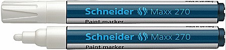 Marker cu vopsea SCHNEIDER Maxx 270, varf rotund 1-3mm - alb