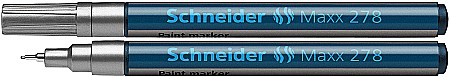 Marker cu vopsea SCHNEIDER Maxx 278, varf rotund 0.8mm - argintiu
