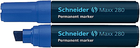 Markere permanente - Permanent marker SCHNEIDER Maxx 280, varf tesit 4+12mm - albastru