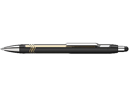 Pixuri cu mecanism - Pix SCHNEIDER Epsilon Touch XB, varf 1.4mm - corp negru/auriu - scriere albastra