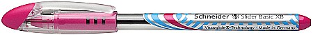 Pixuri fara mecanism - Pix SCHNEIDER Slider Basic XB, rubber grip, varf 1.4mm - scriere roz