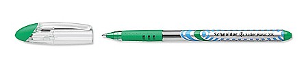 Pixuri fara mecanism - Pix SCHNEIDER Slider Basic XB, rubber grip, varf 1.4mm - scriere verde deschis