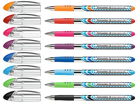 Pixuri fara mecanism - Pix SCHNEIDER Slider Basic XB, rubber grip, 8 culori/set - (BK,RE,BL,OG,VI,PK,LBL,LGR)