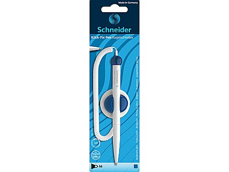 Pix SCHNEIDER Klick-Fix, suport autoadeziv cu snur, blister, corp alb - scriere albastra