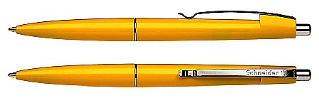 Pix SCHNEIDER Office, clema metalica, corp galben-portocaliu - scriere albastra