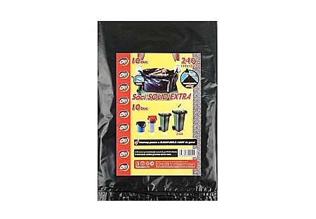 Saci SOLID EXTRA, 240L, negru, 10buc/pachet