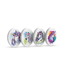 Radiere - Radiera pentru creion, 44x58x10mm, PVC-free, nu lasa reziduuri, SILKA Unicorn - forma ovala - alba