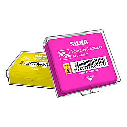 Radiere - Radiera maleabila pt creion, 40x36x12mm, 100% cauciuc, nu lasa reziduuri, SILKA Kneaded Art-neon