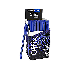 Pixuri de unica folosinta - Pix de unica folosinta , varf 1.0mm, corp albastru transparent, SILKA Offix - scriere albastra