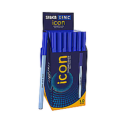 Pixuri de unica folosinta - Pix de unica folosinta , varf 1.0mm, corp alb opac, SILKA Icon - scriere albastra