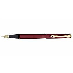 Stilouri si rezerve - Stilou Diplomat Traveller, cu penita M, din otel inoxidabil - dark red gold