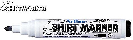 Markere pentru textile - T-Shirt marker ARTLINE, corp plastic, varf rotund 2.0mm - negru