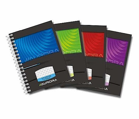 Produse din hartie - Caiet cu spirala, A6, 50 file - 90g/mp, coperti carton lucios, AURORA Mano - matematica