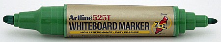 Marker pentru tabla de scris ARTLINE 525T, doua capete - varf rotund 2.0mm/tesit 5.0mm - verde