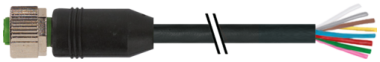 MURR - 7000-17041-7220500, M12 FEMALE CABLE 8X0.25 [1]