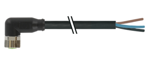 M8 - MURR - 7000-08081-6300400, M8 MALE 90° A-COD. WITH CABLE