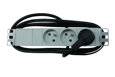 RACK - SCHRACK - PDU 10", 3X UTE, PROFIL ALU 1U, CABLU CONEXIUNE 2M, RAL7035
