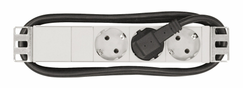 RACK - SCHRACK - PDU 10", 3XSCHUKO, PROFIL ALU 1U, CABLU CONEXIUNE 2M,RAL7035