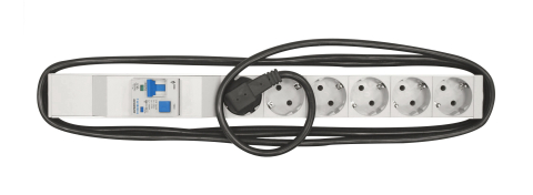 ACCESORII - SCHRACK - 19" PDU, 6XSCHUKO WITH RCBO BO217616, PROFILE ALU 1U