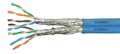 CABLURI - SCHRACK - CABLU S/FTP CAT.7,2X(4X2XAWG22/1),1G,LS0H3,CCA,50%