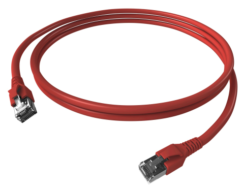 RETELISTICA - SCHRACK - PATCHCABLU CAT.6A/10GB ECRANAT RJ45,LS0H,ROSU 3M