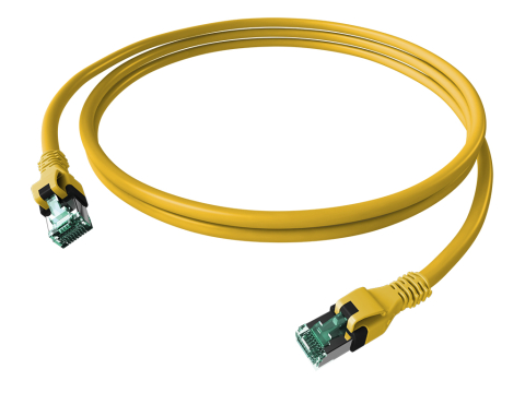 PATCHCABLU - SCHRACK - PATCHCABLU CAT.6A PUSH PULL ECRANAT RJ45 GALBEN , LS0H, 1M