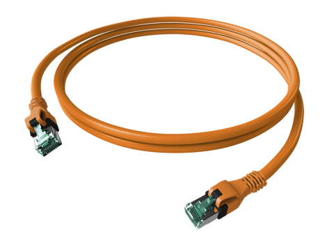 RETELISTICA - SCHRACK - PATCHCABLU CAT.6A PUSH PULL ECRANAT RJ45 PORTOCALIU,LS0H,10M