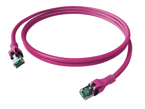 RETELISTICA - SCHRACK - PATCHCABLU CAT.6A PUSH PULL ECRANAT RJ45 VIOLET ,LS0H, 3M