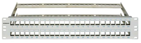 RACK - SCHRACK - PATCHPANEL PT. 48 MODULE TOOLLESS LINE, 2UH, 19", RAL7035