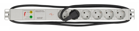 IT - SCHRACK - PDU 19", 6XSCHUKO+PROT.SUPRAT+FILTRU F, ALU 1U, C 2M,RAL7035