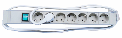 IT - SCHRACK - PDU 19", 7XSCHUKO+ON/OFF, PROFIL PVC 1,25U, CABLU 2M,RAL7035