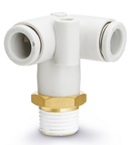 SMC - SMC - KQ2D08-03AS, BRASS FITTING, 3/8 MALE THREAD, D 8 TUBE