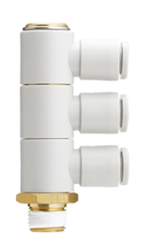 SMC - SMC - KQ2VT08-03AS, BRASS FITTING, 3/8 MALE THREAD, D 8 TUBE