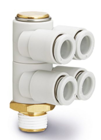 SMC - SMC - KQ2ZD08-04NS, NICKEL PLATED BRASS FITTING, 1/2 MALE THREAD, D 8 TUBE