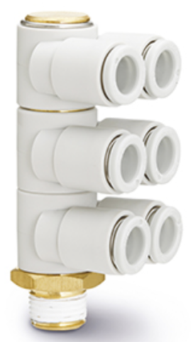 DEPOZIT - SMC - KQ2ZT08-03AS, BRASS FITTING, 3/8 MALE THREAD, D 8 TUBE