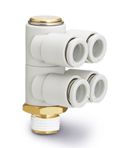 DEPOZIT - SMC - KQZD04-01S, QUADRUPLE BANJO 4mm-R1/8