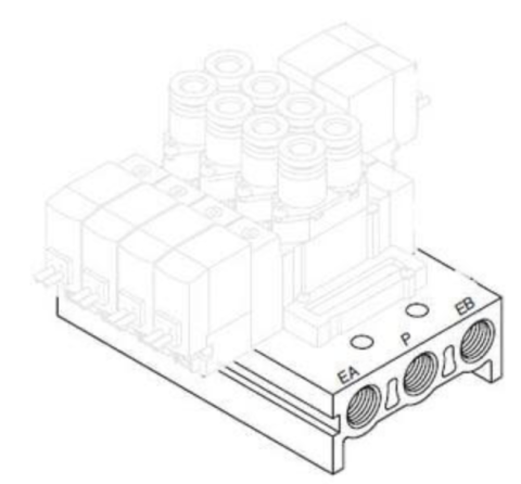 SERIA SY - SMC - SS5Y5-41-10-C8F-Q, MANIFOLD BASE