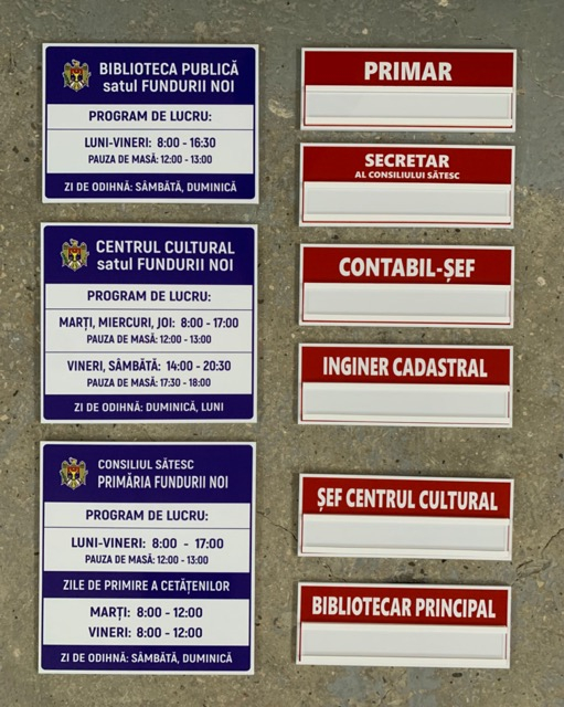 Plăcuțe informative și plăcuțe pentru uși [1]