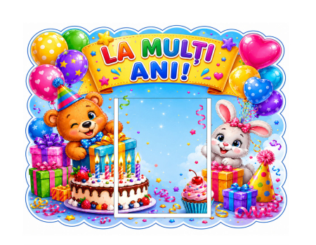 Grădinița - Panou felicitări grădiniță cu buzunar A4