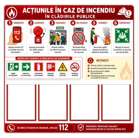 Școala și liceul - Panou informativ pentru protecția civilă în școli